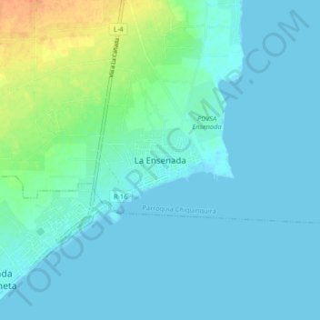 Mappa topografica La Ensenada, altitudine, rilievo