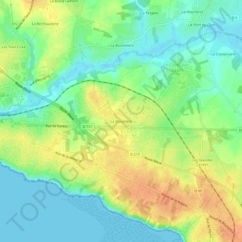 Mappa topografica La Blavetière, altitudine, rilievo