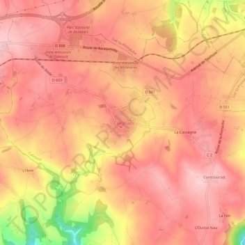 Mappa topografica Ceignac, altitudine, rilievo