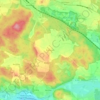 Mappa topografica Fürmoosen, altitudine, rilievo