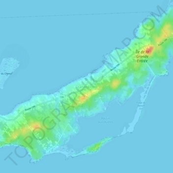 Mappa topografica Grande-Entrée, altitudine, rilievo