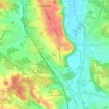 Mappa topografica Sá, altitudine, rilievo