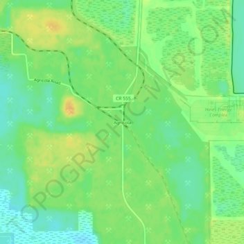 Mappa topografica Agricola, altitudine, rilievo