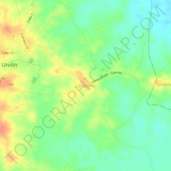 Mappa topografica La Gloria, altitudine, rilievo