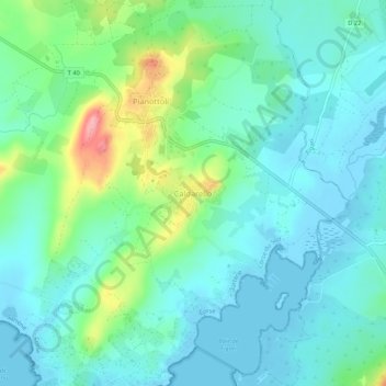 Mappa topografica Caldarello, altitudine, rilievo