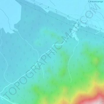 Mappa topografica Piroás, altitudine, rilievo