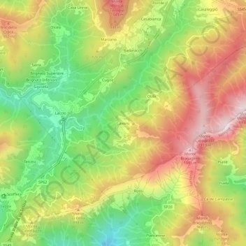 Mappa topografica Cavorsi, altitudine, rilievo