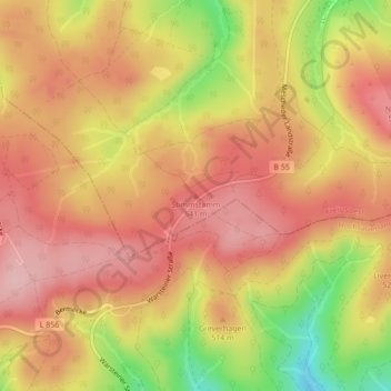 Mappa topografica Stimmstamm, altitudine, rilievo