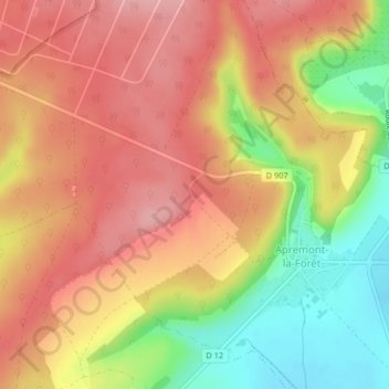 Mappa topografica Le Jura, altitudine, rilievo