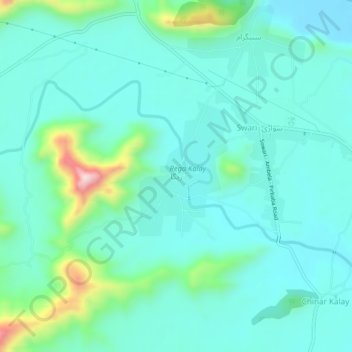 Mappa topografica Rega, altitudine, rilievo