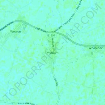 Mappa topografica Moulton, altitudine, rilievo