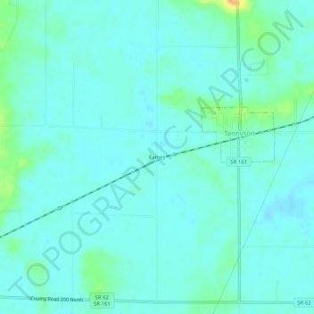 Mappa topografica Eames, altitudine, rilievo