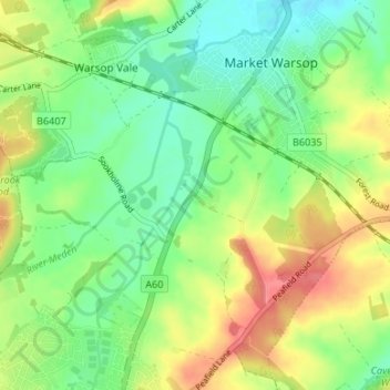 Mappa topografica Spion Kop, altitudine, rilievo