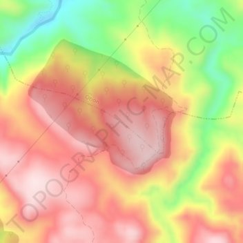 Mappa topografica Muelas Altas, altitudine, rilievo