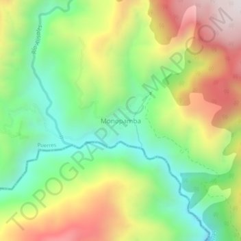 Mappa topografica Monopamba, altitudine, rilievo