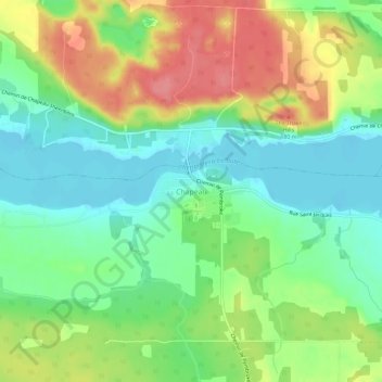 Mappa topografica Chapeau, altitudine, rilievo