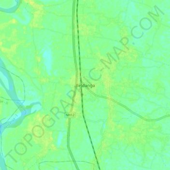 Mappa topografica Beldanga, altitudine, rilievo