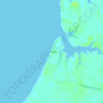 Mappa topografica Smith Beach, altitudine, rilievo