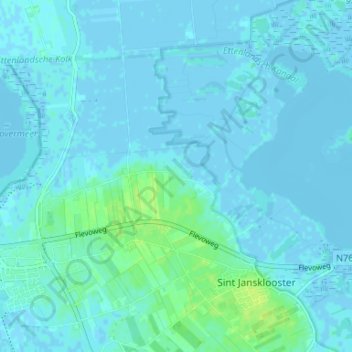 Mappa topografica Leeuwte, altitudine, rilievo