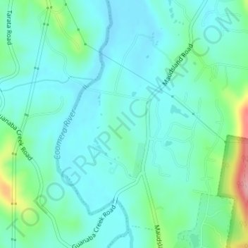 Mappa topografica Maudsland, altitudine, rilievo