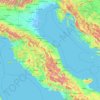 Mappa topografica Marche, altitudine, rilievo