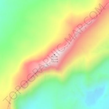 Mappa topografica Mount Okmok, altitudine, rilievo