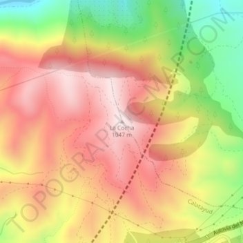 Mappa topografica La Cocha, altitudine, rilievo
