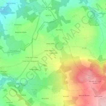Mappa topografica Letiez Pella, altitudine, rilievo