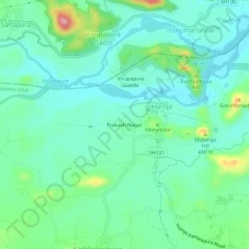 Mappa topografica Prakash Nagar, altitudine, rilievo