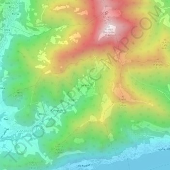Mappa topografica Lerano, altitudine, rilievo