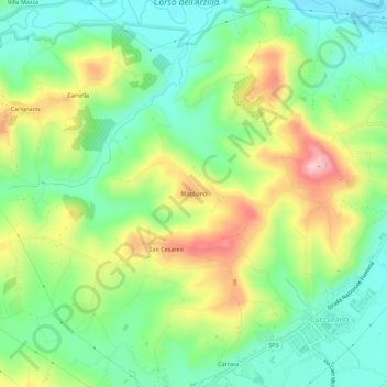 Mappa topografica Magliano, altitudine, rilievo
