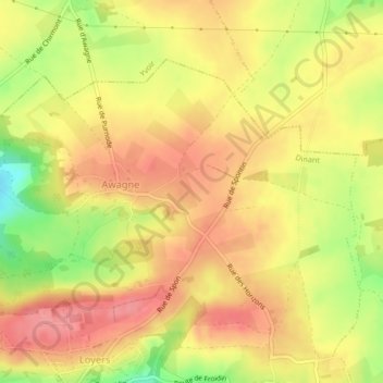 Mappa topografica Al Tombe, altitudine, rilievo