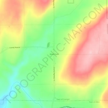 Mappa topografica Short Tract, altitudine, rilievo