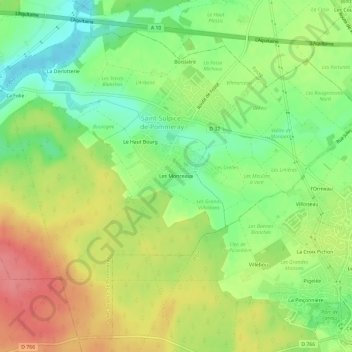 Mappa topografica Les Monceaux, altitudine, rilievo