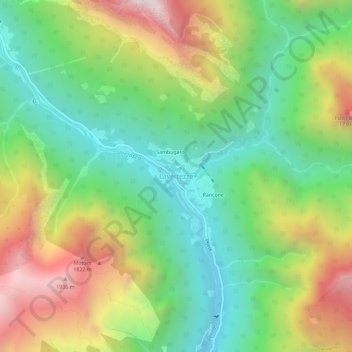 Mappa topografica Lavertezzo, altitudine, rilievo