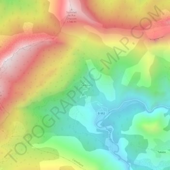 Mappa topografica Chasteuil, altitudine, rilievo