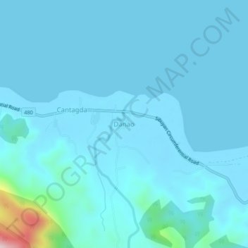 Mappa topografica Danao, altitudine, rilievo