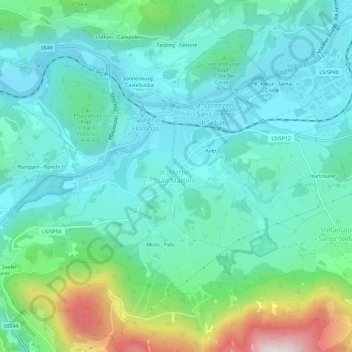 Mappa topografica St. Martin - San Martino, altitudine, rilievo