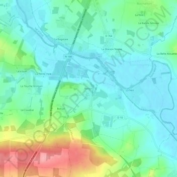 Mappa topografica Bellion, altitudine, rilievo