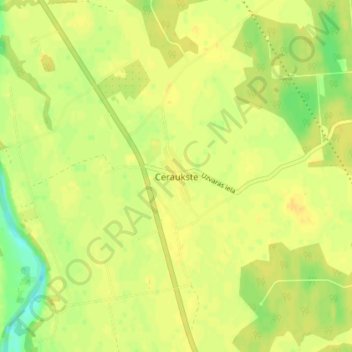 Mappa topografica Ceraukste, altitudine, rilievo