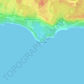 Mappa topografica Мыс Флотский, altitudine, rilievo