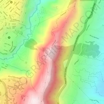 Mappa topografica Lumbisí, altitudine, rilievo