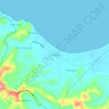 Mappa topografica Tacligan, altitudine, rilievo