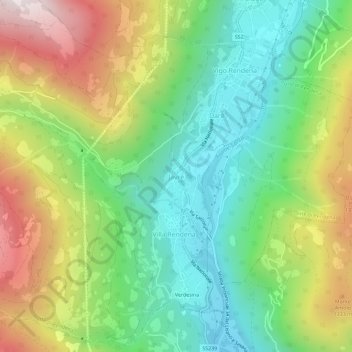 Mappa topografica Javrè, altitudine, rilievo