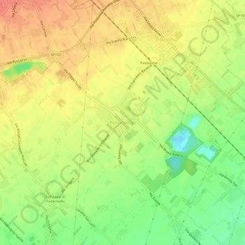 Mappa topografica Porcellengo, altitudine, rilievo