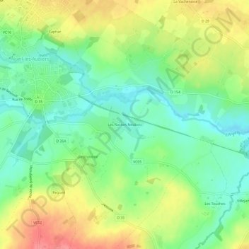 Mappa topografica Les Roches Neulons, altitudine, rilievo