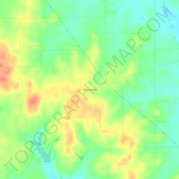 Mappa topografica Whiteoak, altitudine, rilievo