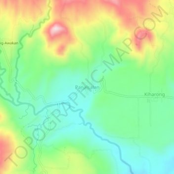 Mappa topografica Panalsalan, altitudine, rilievo