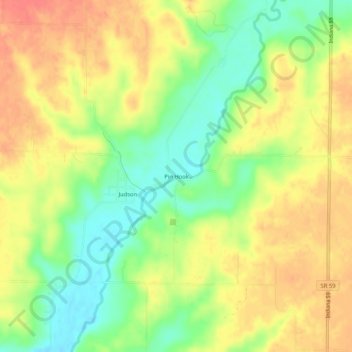 Mappa topografica Pin Hook, altitudine, rilievo