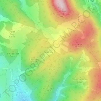 Mappa topografica Oberes Arntal, altitudine, rilievo
